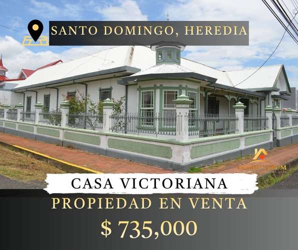 Venta de Elegante Casa Victoriana en Santo domingo de Heredia