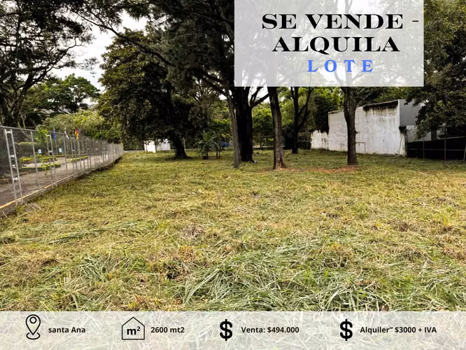 Venta terreno en Santa Ana