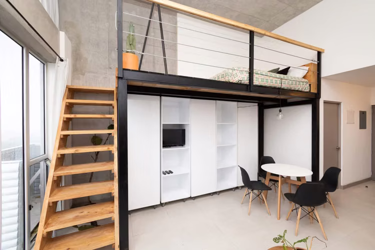 * * Rent beautiful studio apartment with mezzanine, fully furnished, on the 24 floor * *