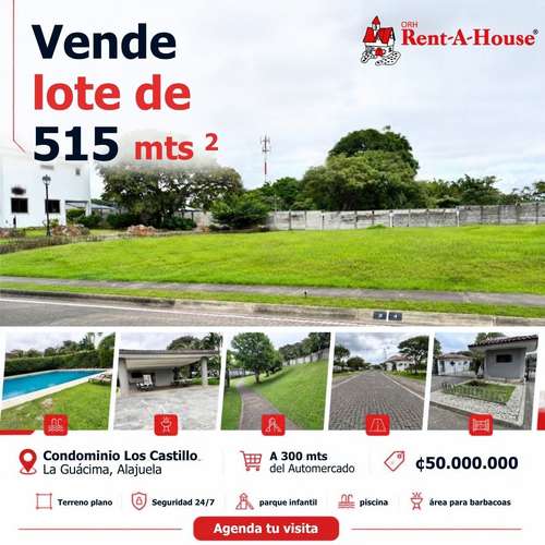 Lote totalmente plano a la venta LA GUÁCIMA ALAJUELA, esh