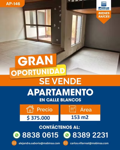  AP-146/ SE VENDE APARTAMENTOS en Calle Blancos  /GRAN OPORTUNIDAD ZONA DE ALTA PLUSVALIA