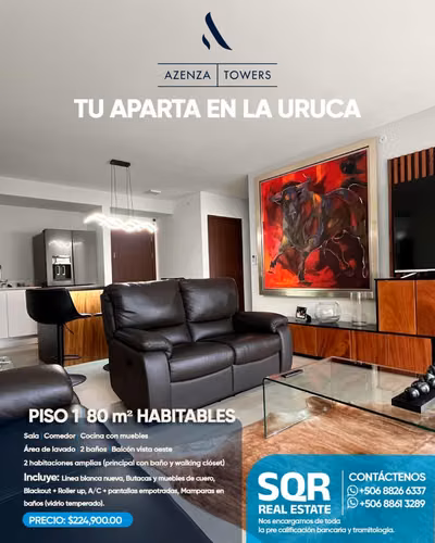 Hermoso Apartamento en venta, Azenza Towers Condominio, La Uruca