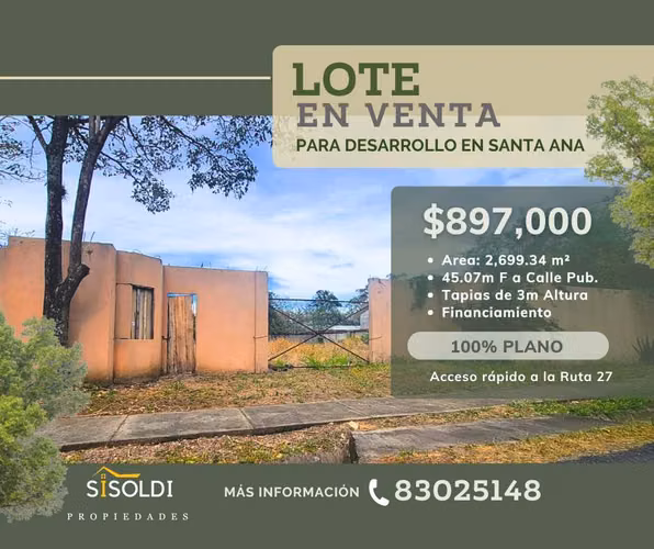 Lote en Venta de Santa Ana, Rio Oro