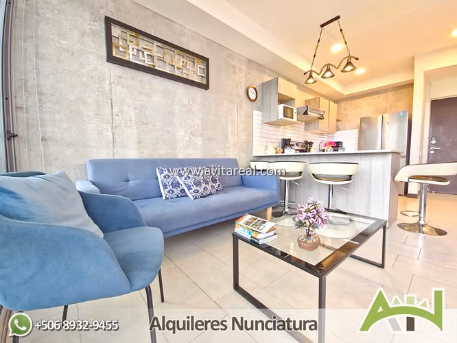 Apartamento amueblado de 2 habitaciones en QBO