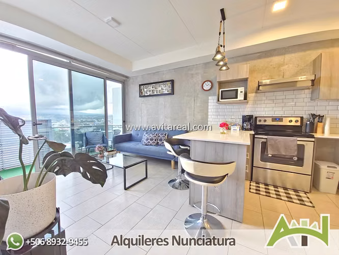 Apartamento amueblado de 2 habitaciones en QBO
