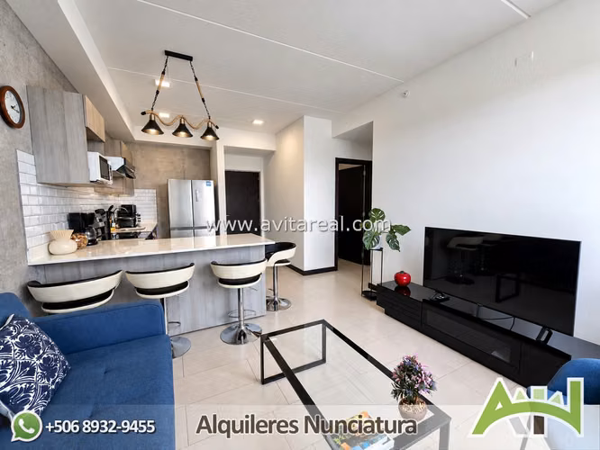 Apartamento amueblado de 2 habitaciones en QBO