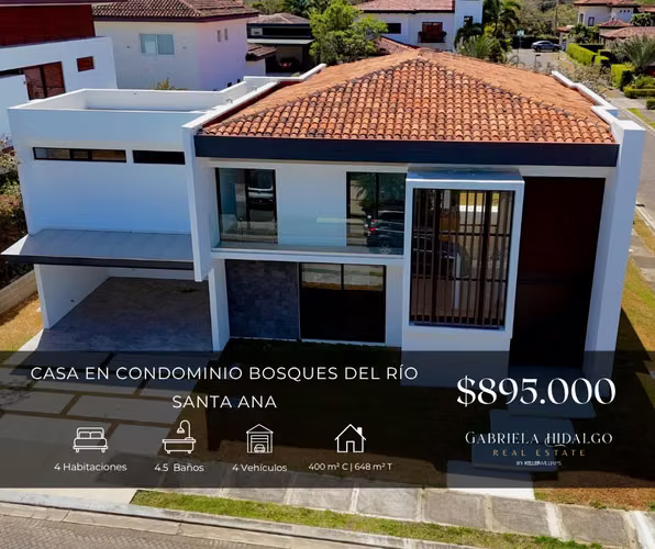 Venta de exclusiva casa en Condominio – Río Oro, Santa Ana