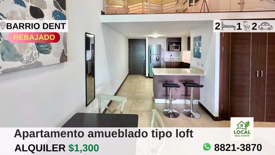 Apartment furnished loft type in Barrio Dent