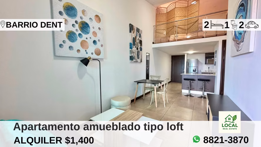 Apartment furnished loft type in Barrio Dent