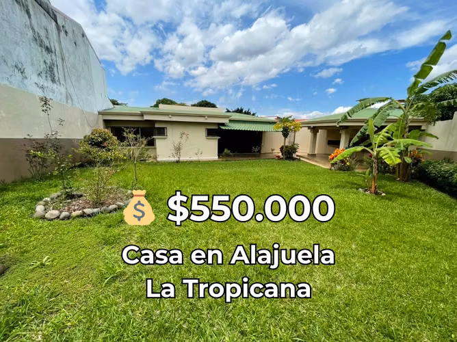 House in Alajuela Tropical - 124; 606 m ² lot and wide garden