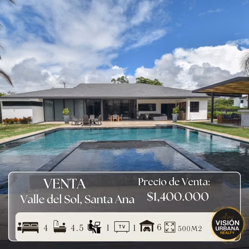Casa de un Nivel con 4 Habitaciones en Valle del Sol