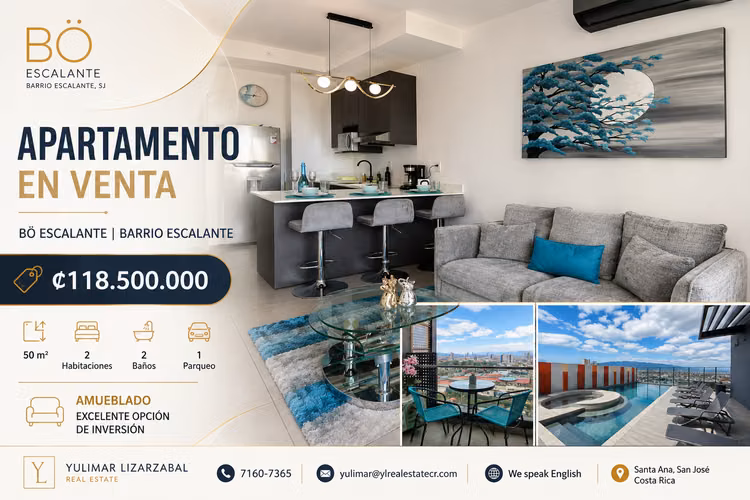 Apartamento Amueblado en Venta | BÖ Escalante – Barrio Escalante