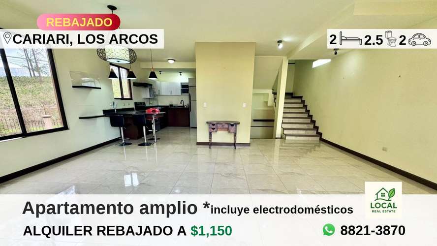 Apartamento espacioso con electrodomésticos Los Arcos, Cariari Heredia