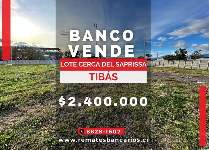 Venta de lote en Tibás, diagonal al Estadio Ricardo Saprissa, Remate