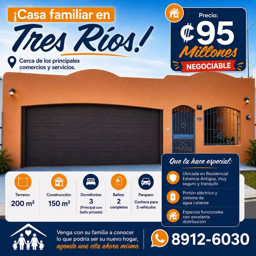 HERMOSA CASA EN 3 RIOS *NEGOCIABLE*