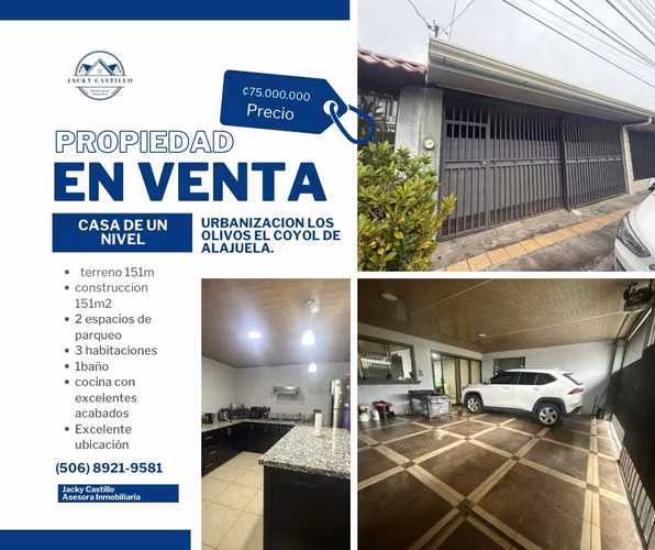 VENTA CASA EN VENTA EN LOS OLIVOS, EL COYOL DE ALAJUELA - Imagen 1