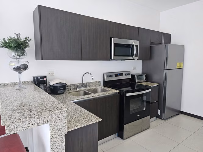 Por Plaza Real Cariari y Z. francas, full amueblado, muy lindo-fino, 2 hab, A/C, 2 baños, amenidad. - Imagen 3