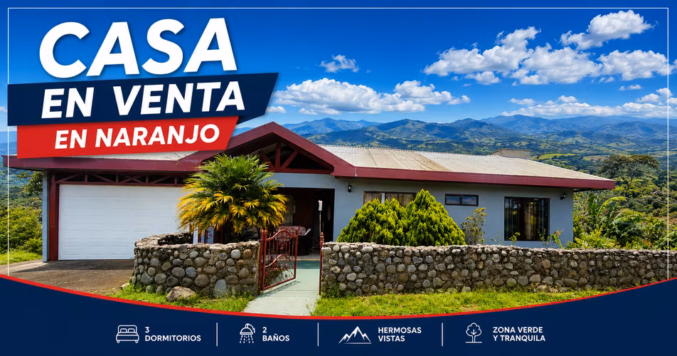 Elegante casa de 3 habitaciones con increibles vistas en Naranjo