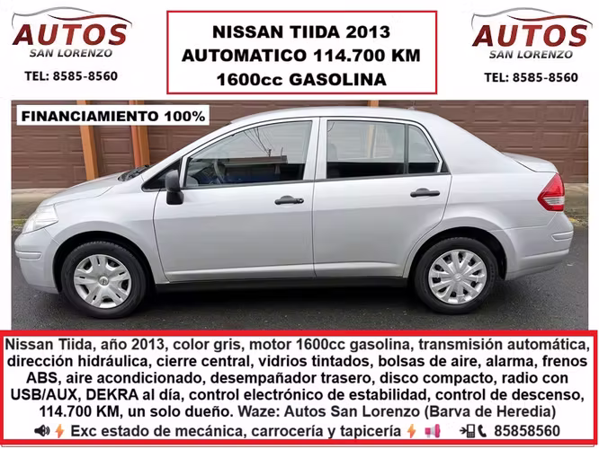 NIISAN TIIDA 2013 AUTOMÁTICO