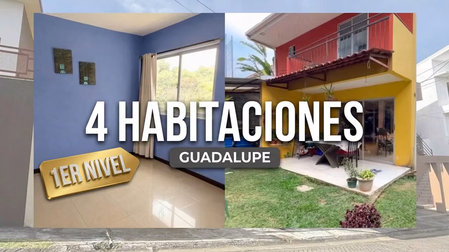 Casa en Venta en Guadalupe, Condominio, 4 Hab (1 en Primer Nivel) Cerca de la UCR