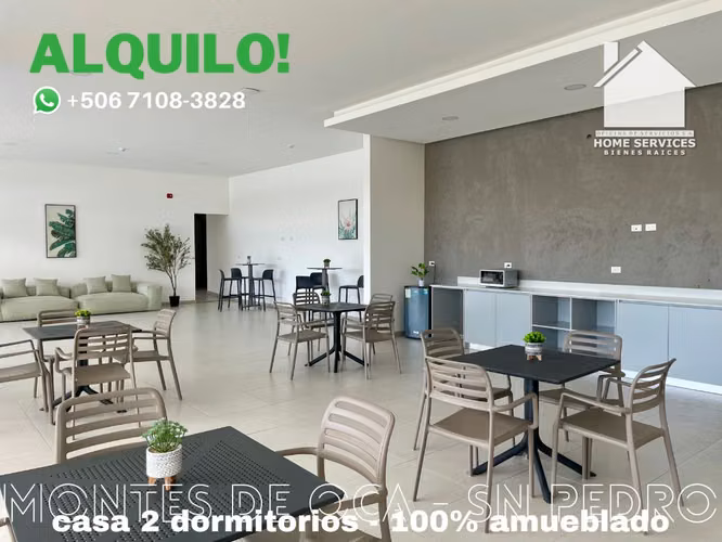 ALQUILO! 2 Dormitorios, 100% Amueblado – Sabanilla Montes de Oca.