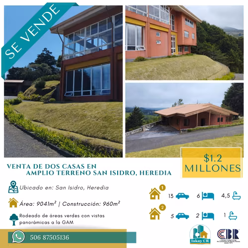VENTA DOS CASAS AMPLIO TERRENO SAN ISIDRO
