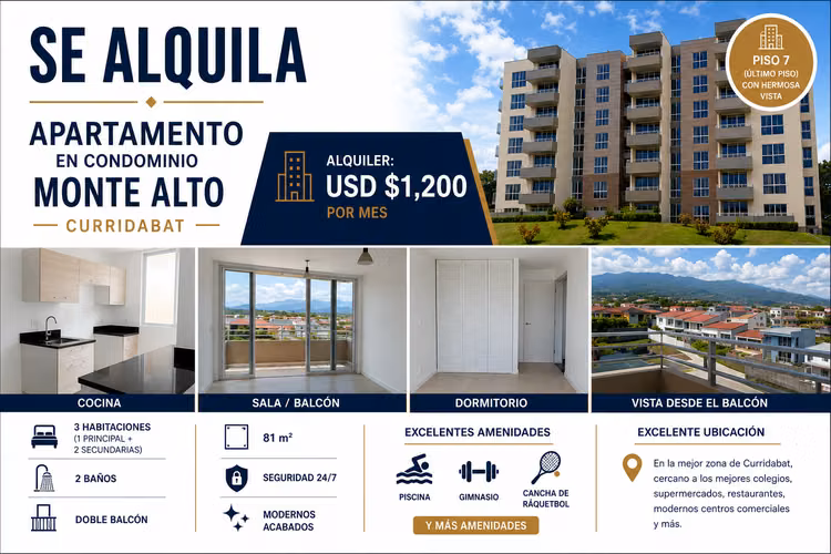 Lindo apartamento en condominio Monte Alto. Como nuevo.