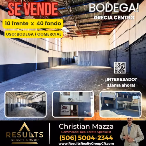 NEW! 400m2 Commercial Bodega - Central Grecia
