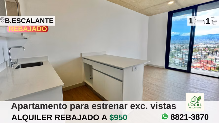 Apartamento un dormitorio para estrenar en Barrio Escalante