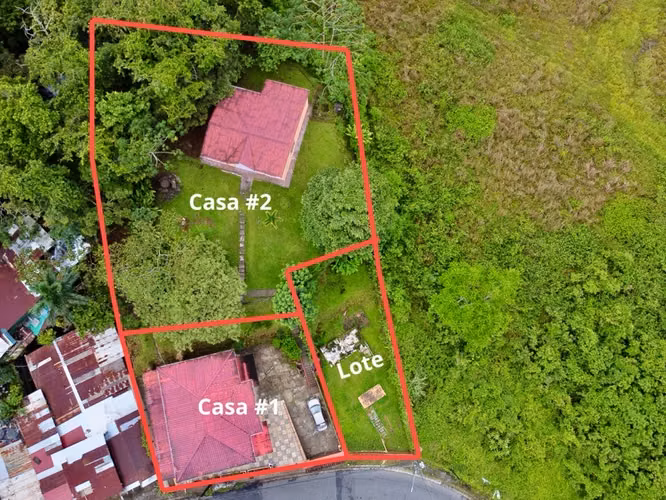 3 Lots= 2 Casas + Lote, =1,446 m² de bienes raices-Premium de Uso Mixto -Ciudad Quesada
