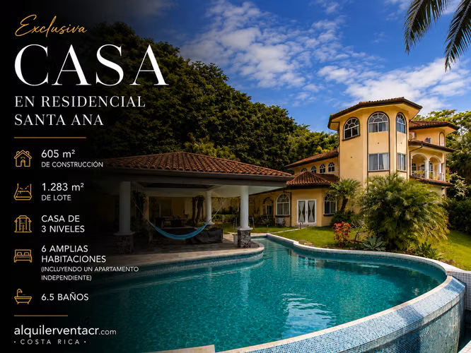 Lujosa Casa con Piscina Privada y Espectaculares Vistas / Piedades Santa Ana / 6 Habit. / 605 m²