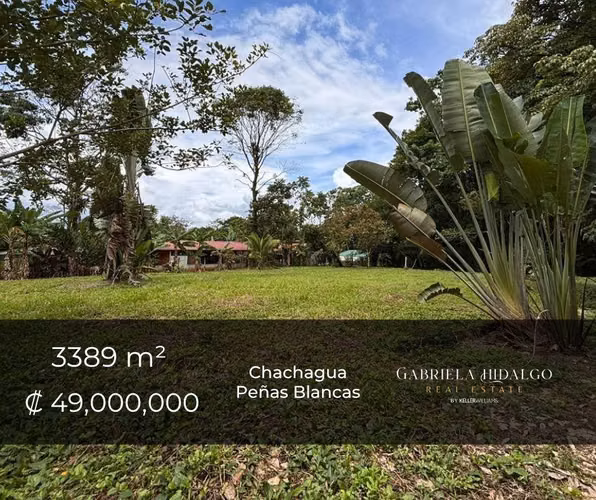 Terreno en venta | Chachagua, Peñas Blancas. | 3.389 m² |