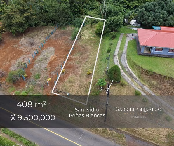  Lote en venta | San Isidro de Peñas Blancas | 408 m² | 9.500.000