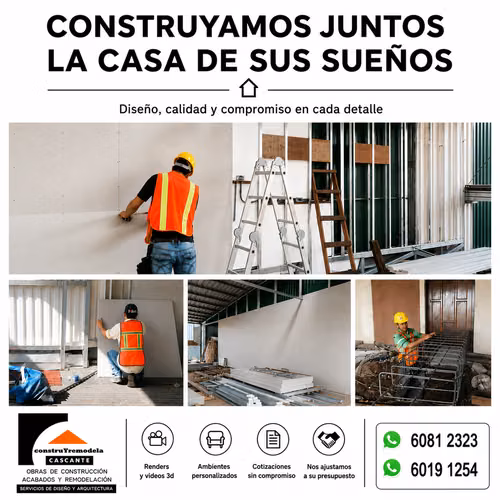 Obras de construcción, acabados, remodelación