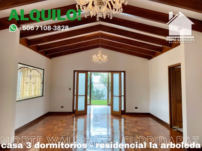 ALQUILO! Exclusiva Casa de 1 Piso – Norte de Walmart Curridabat