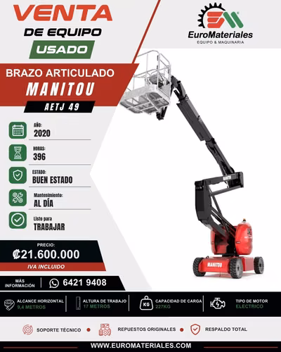 BRAZO ARTICULADO MANITOU AETJ 49- AÑO 2020