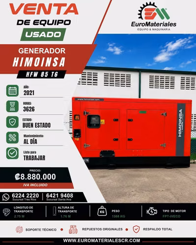 HFW 85 T6 HIMOINSA GENERADOR - year 2021