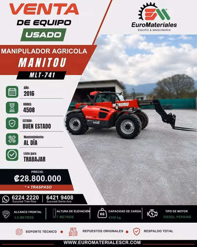 MLT-741 MANITOU MANIPULADOR AGRICOLA -year 2016