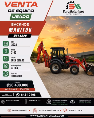 BACKHOE MANITOU MBLX920 - AÑO 2023