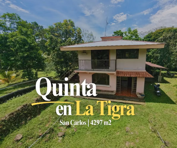 Quinta en Venta en La Tigra | 4.297 m² Planos con Casa Amplia