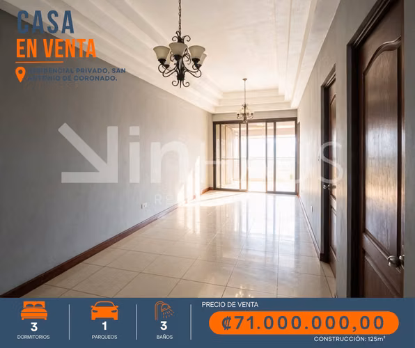 Venta de casa en San Antonio de Coronado-DB