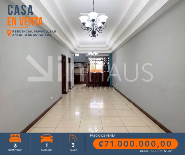 Venta de casa en San Antonio de Coronado-DB