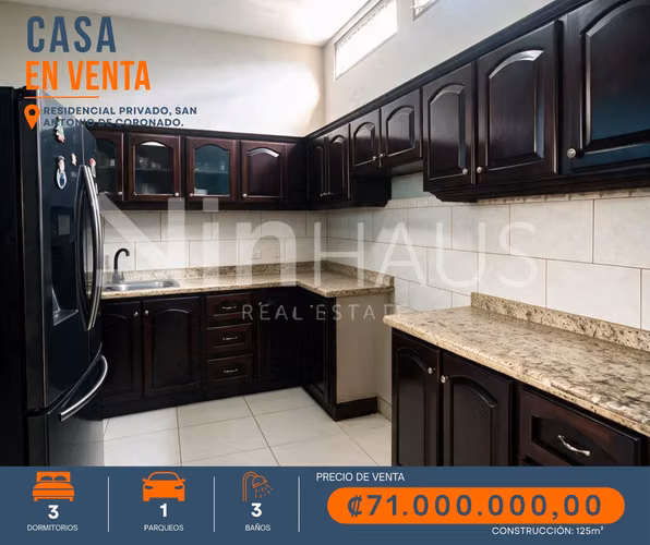 Venta de casa en San Antonio de Coronado-DB