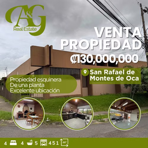 Venta amplia casa esquinera San Rafael de Montes de Oca  VMO443