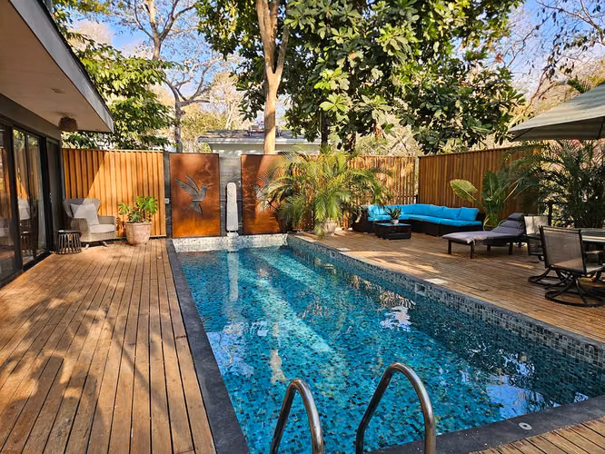 Modern Tropical Luxury Retreat with Saltwater Pool in Bellevue