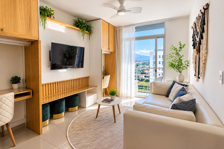 Venta de apartamento en piso #12, Full Amueblado, Tibas, Condominio Bambú Rivera