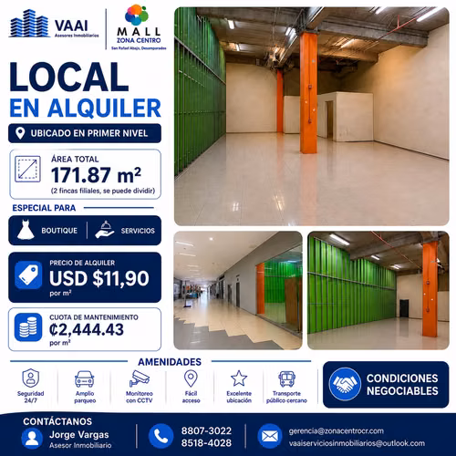 COMMERCIAL PLACE FOR RENT - SMALL CENTER AREA