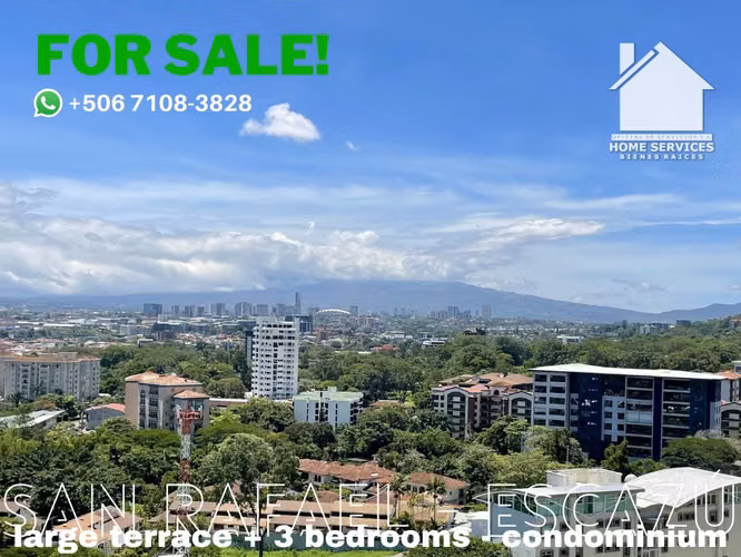 VENDO! 3 Dormitorios, 75 m2 de Terraza y Vistas – San Rafael Escazú.
