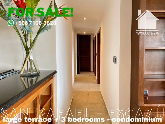 VENDO! 3 Dormitorios, 75 m2 de Terraza y Vistas – San Rafael Escazú.