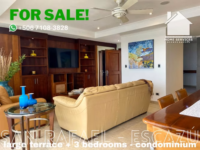 VENDO! 3 Dormitorios, 75 m2 de Terraza y Vistas – San Rafael Escazú.